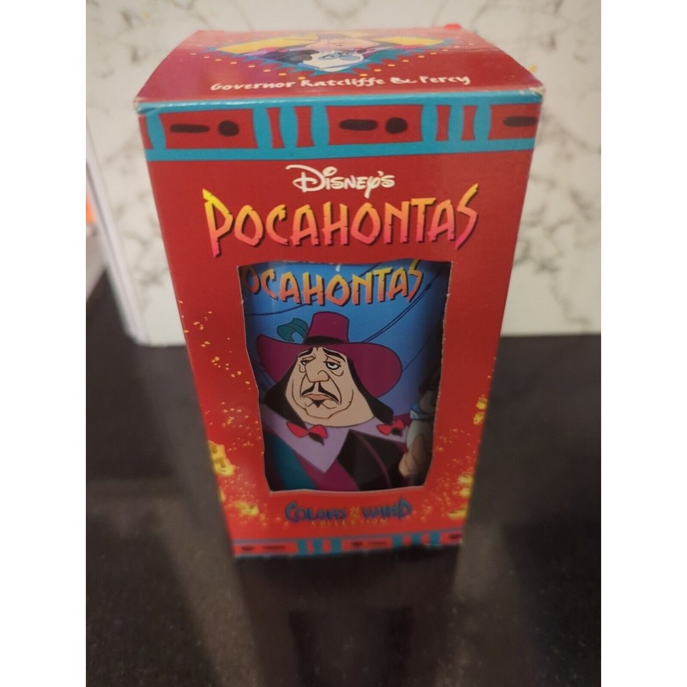 1994 Burger King Disney POCAHONTAS Governor Ratcliffe and Percy Cup/Glass-NIB